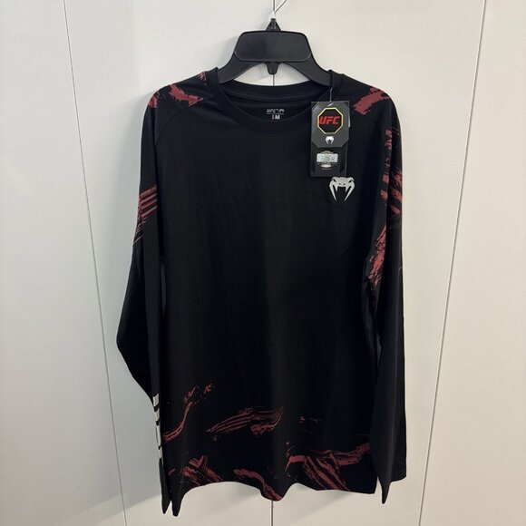 Venum UFC Shirt Mens Medium Black Red Crew Neck Fight BJJ MMA - NWT (N17) - Picture 1 of 8